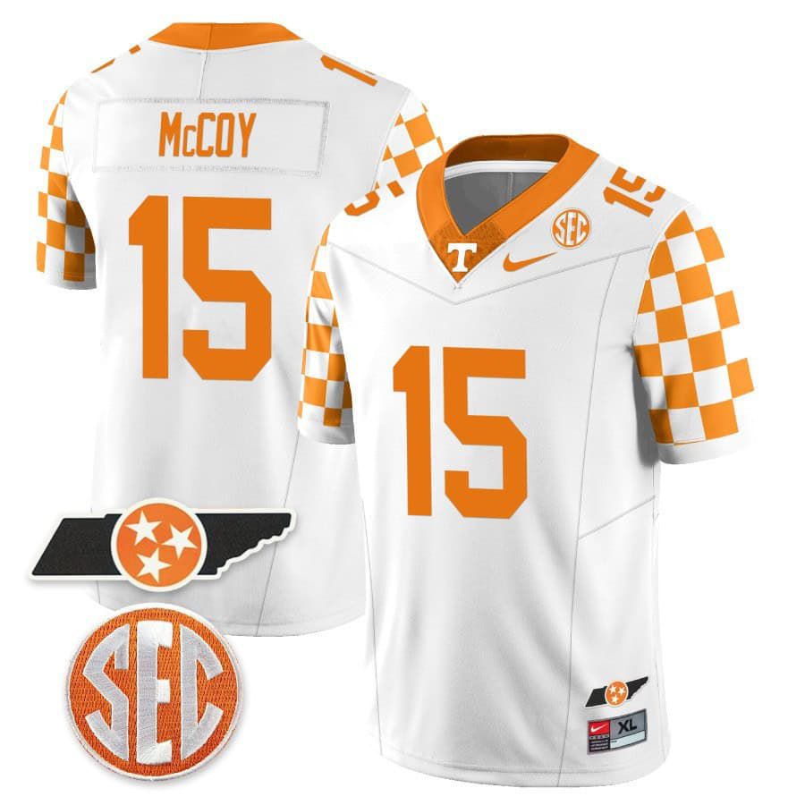 Men Tennessee Volunteers #15 Mccoy White 2024 Nike Checkerboard & Alternate NCAA Jersey
